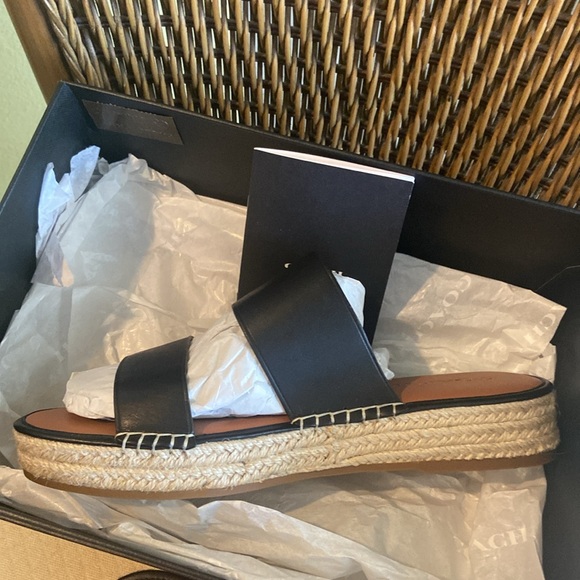 Coach Sandals Style Name Franca Leather Espad Brand New In Box - Picture 2 of 8